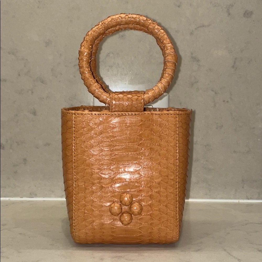Micro Mini Tan Python Crossbody
